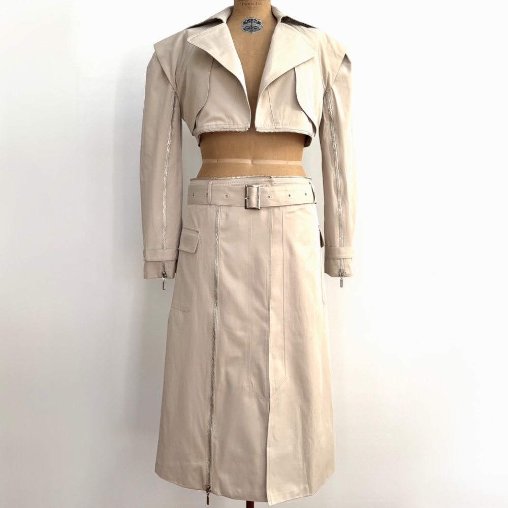 Nonchalant Label Lennox Trench Coat / Skirt  / Cropped Jacket New With Tags - Picture 14 of 15